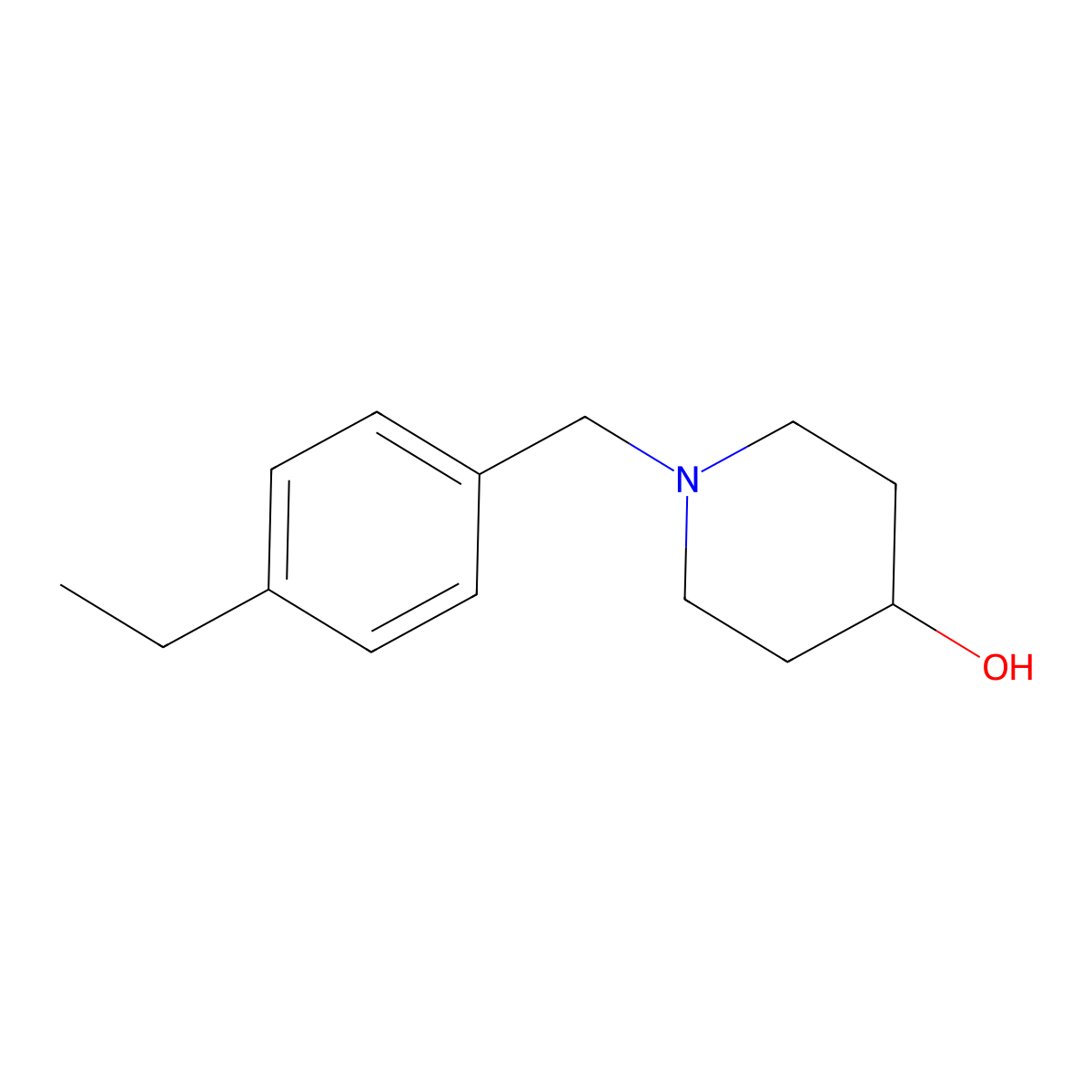 1-[(4-Ethylphenyl)methyl]piperidin-4-ol molecular structure, CAS 414881-31-5