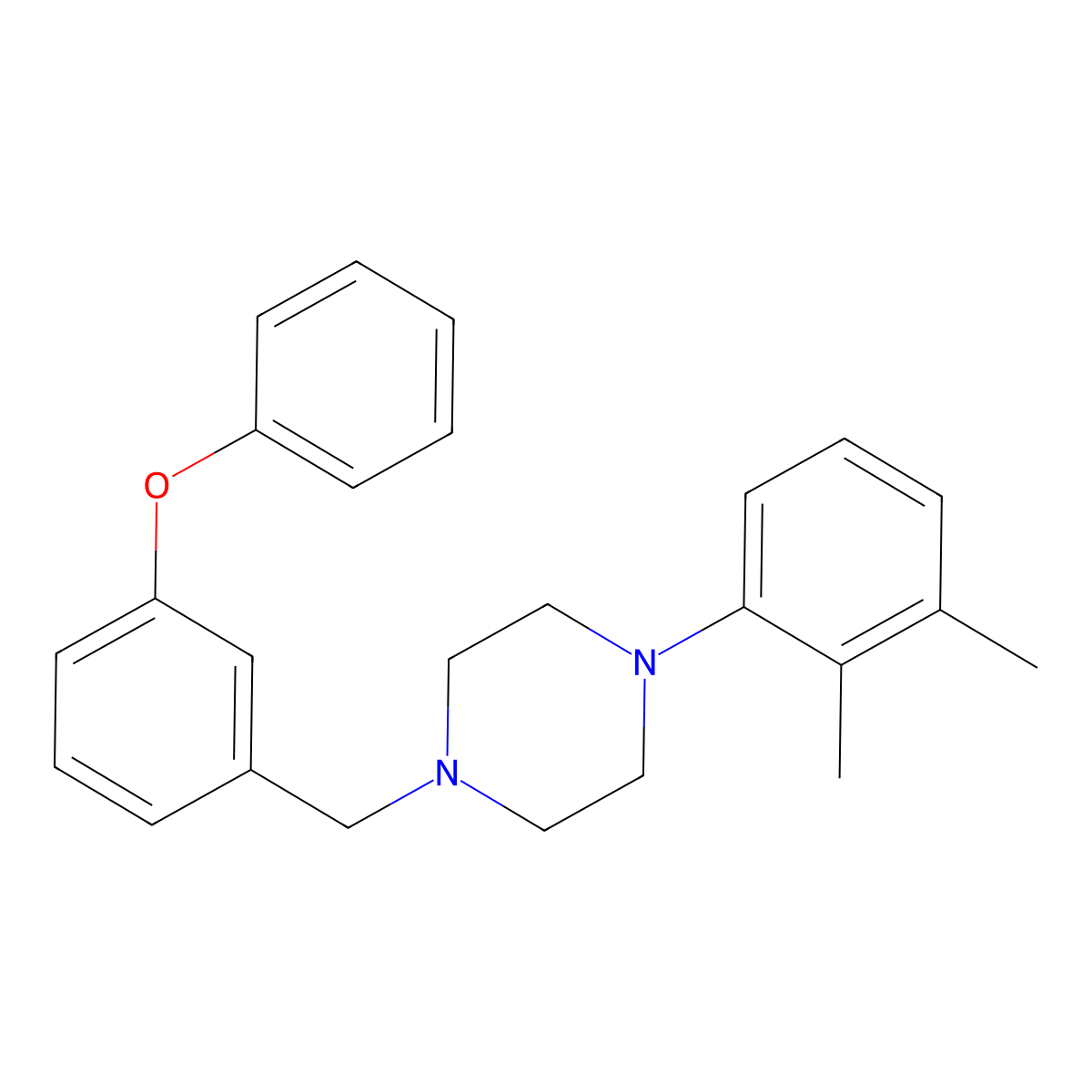 1-(2,3-Dimethylphenyl)-4-[(3-phenoxyphenyl)methyl]piperazine molecular structure, CAS 414881-46-2