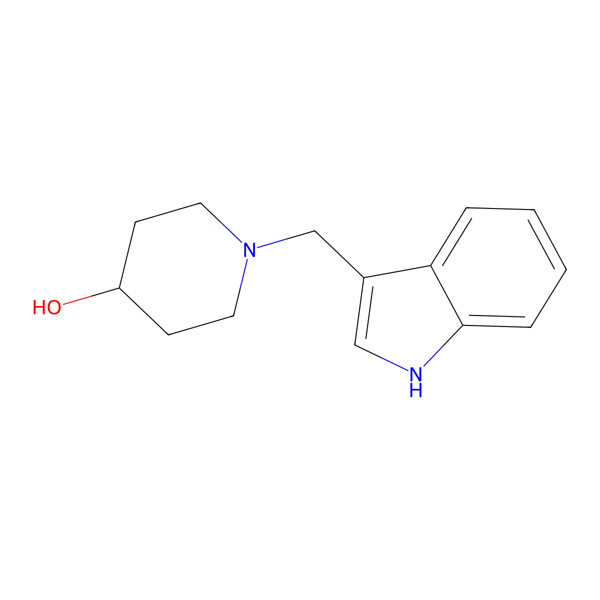 1-(1H-Indol-3-ylmethyl)-4-piperidinol molecular structure, CAS 414881-63-3