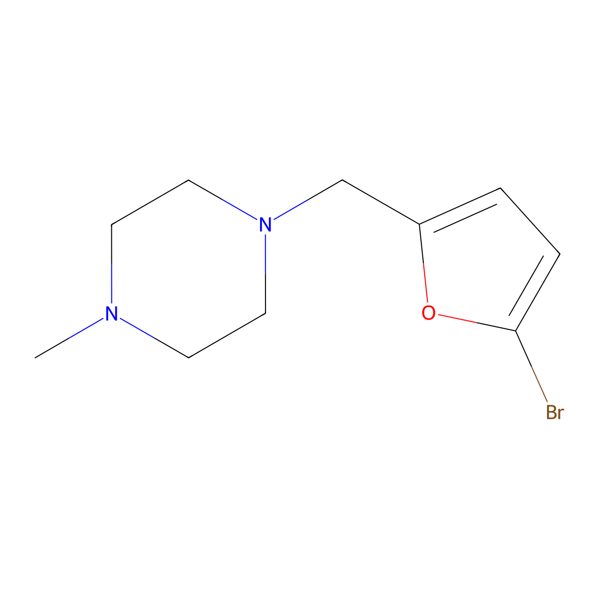 1-[(5-Bromofuran-2-yl)methyl]-4-methylpiperazine molecular structure, CAS 414881-72-4