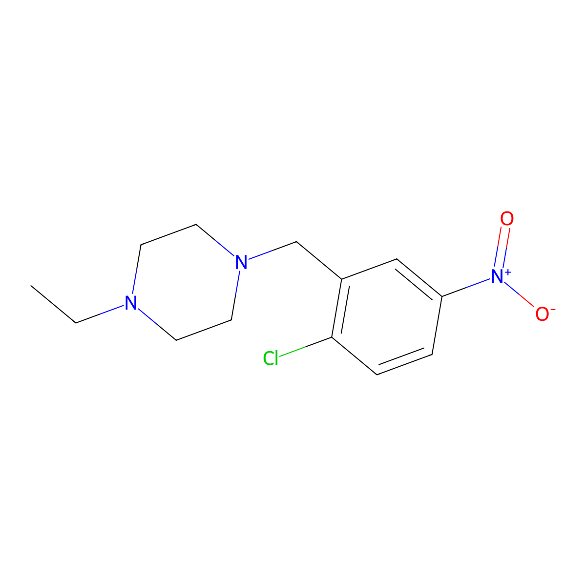 1-[(2-Chloro-5-nitrophenyl)methyl]-4-ethylpiperazine molecular structure, CAS 414881-87-1