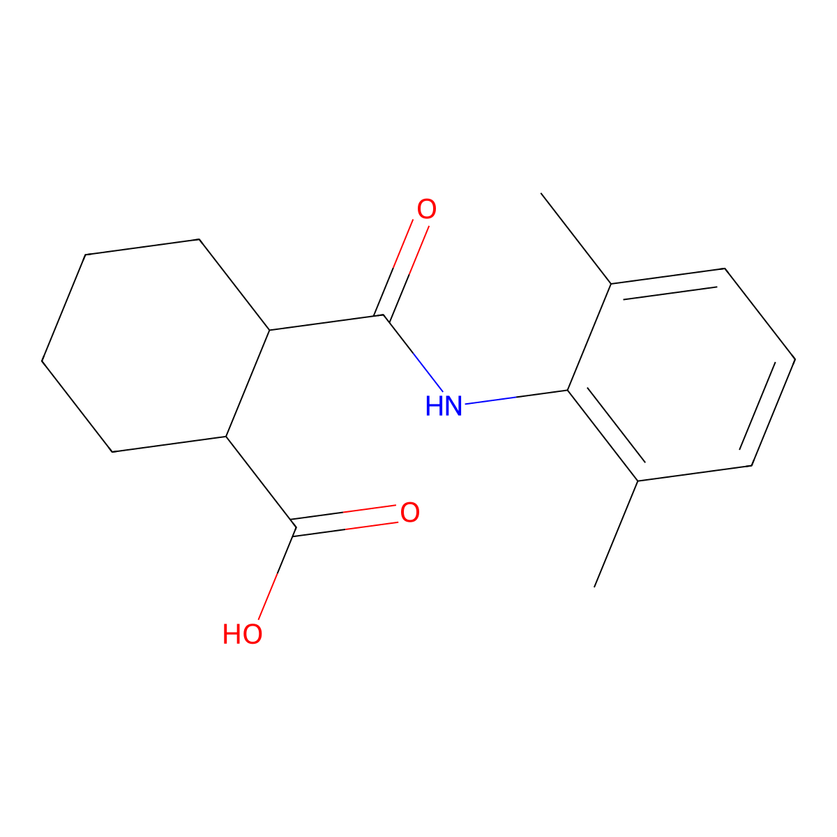 2-{[(2,6-Dimethylphenyl)amino]carbonyl}cyclohexanecarboxylic acid molecular structure, CAS 414882-11-4