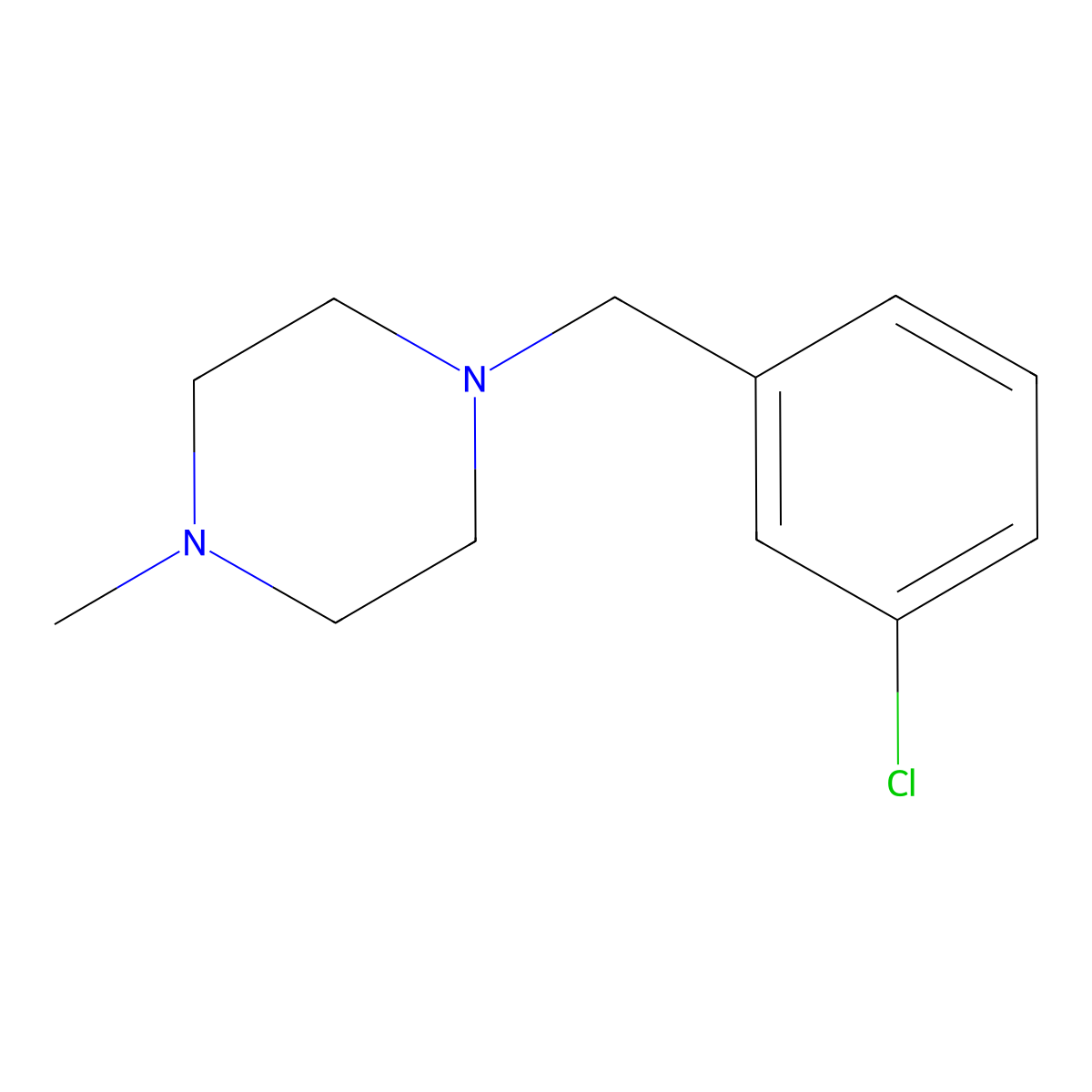 1-[(3-Chlorophenyl)methyl]-4-methylpiperazine molecular structure, CAS 414882-30-7