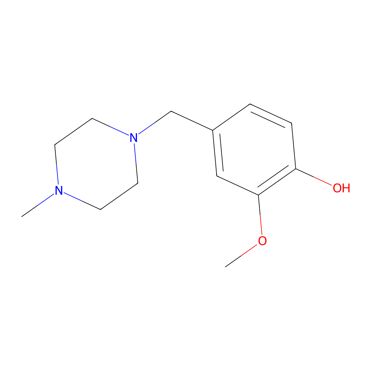 2-Methoxy-4-[(4-methylpiperazin-1-yl)methyl]phenol molecular structure, CAS 414882-44-3