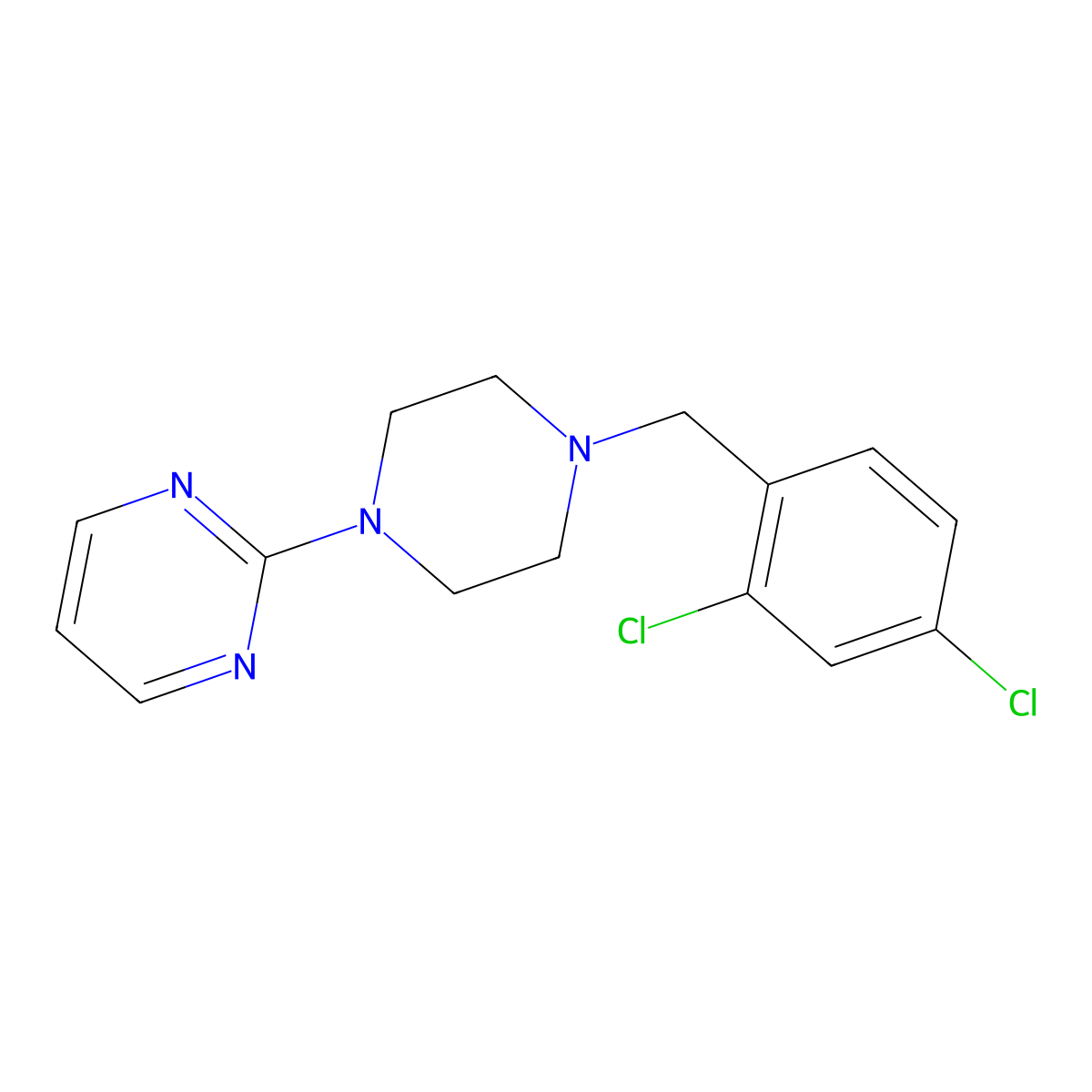 2-[4-(2,4-Dichlorobenzyl)piperazin-1-yl]pyrimidine molecular structure, CAS 414882-62-5