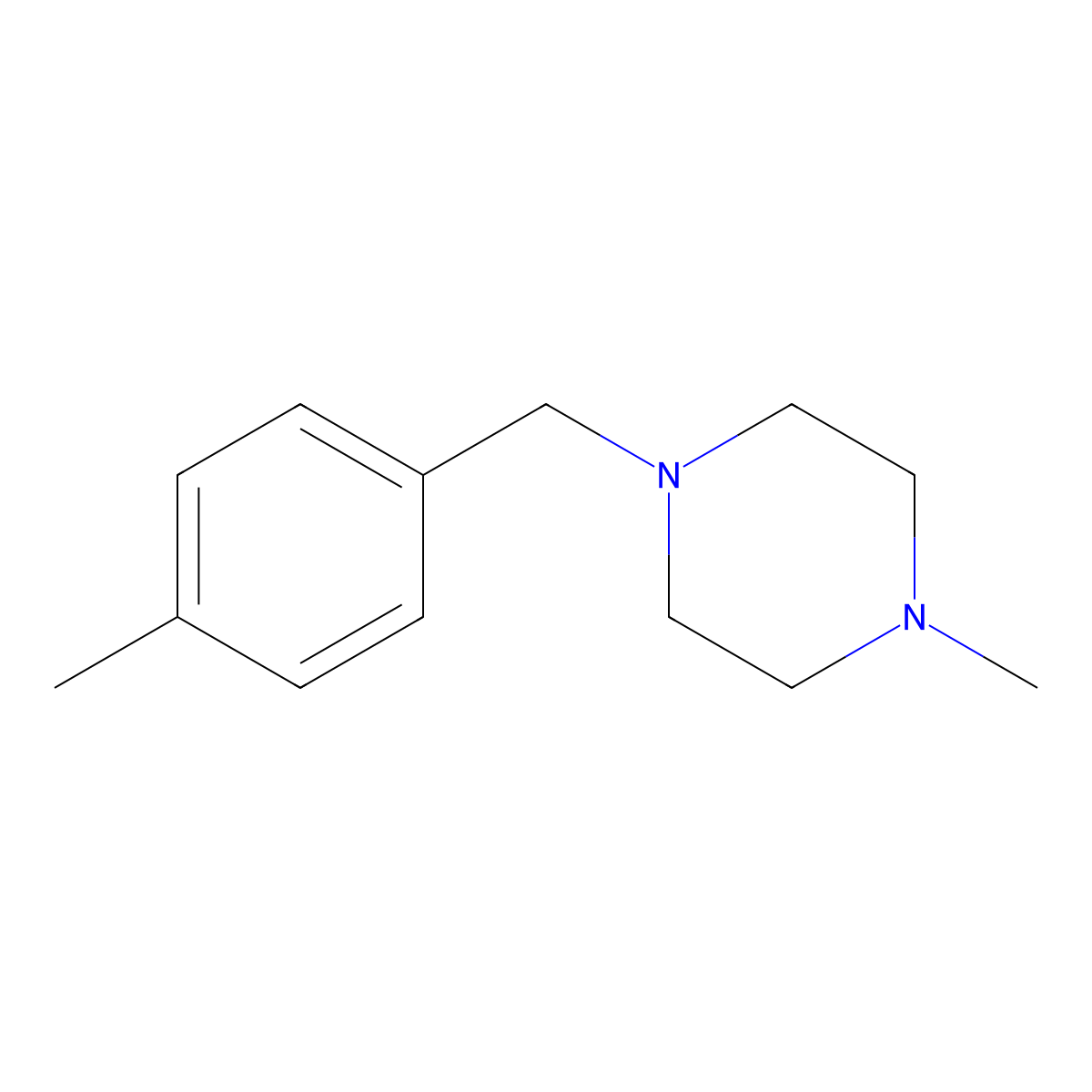 1-Methyl-4-[(4-methylphenyl)methyl]piperazine molecular structure, CAS 414882-90-9