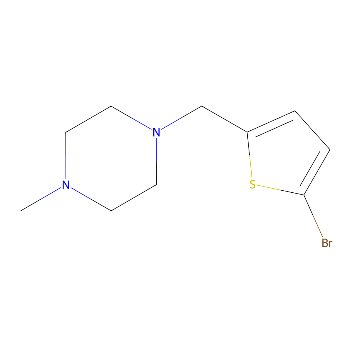 1-[(5-Bromothiophen-2-yl)methyl]-4-methylpiperazine molecular structure, CAS 414883-01-5