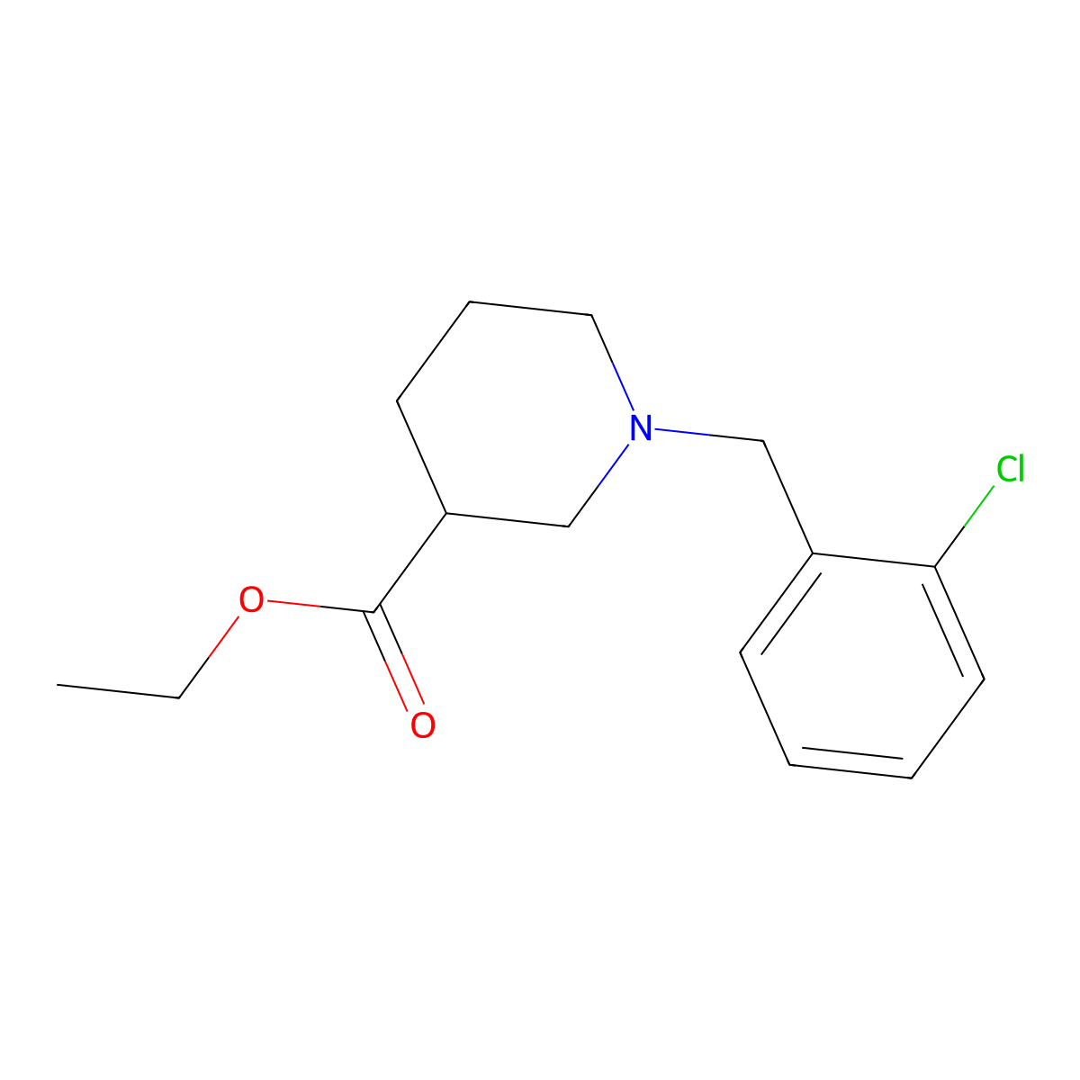 Ethyl 1-(2-chlorobenzyl)piperidine-3-carboxylate molecular structure, CAS 414883-16-2