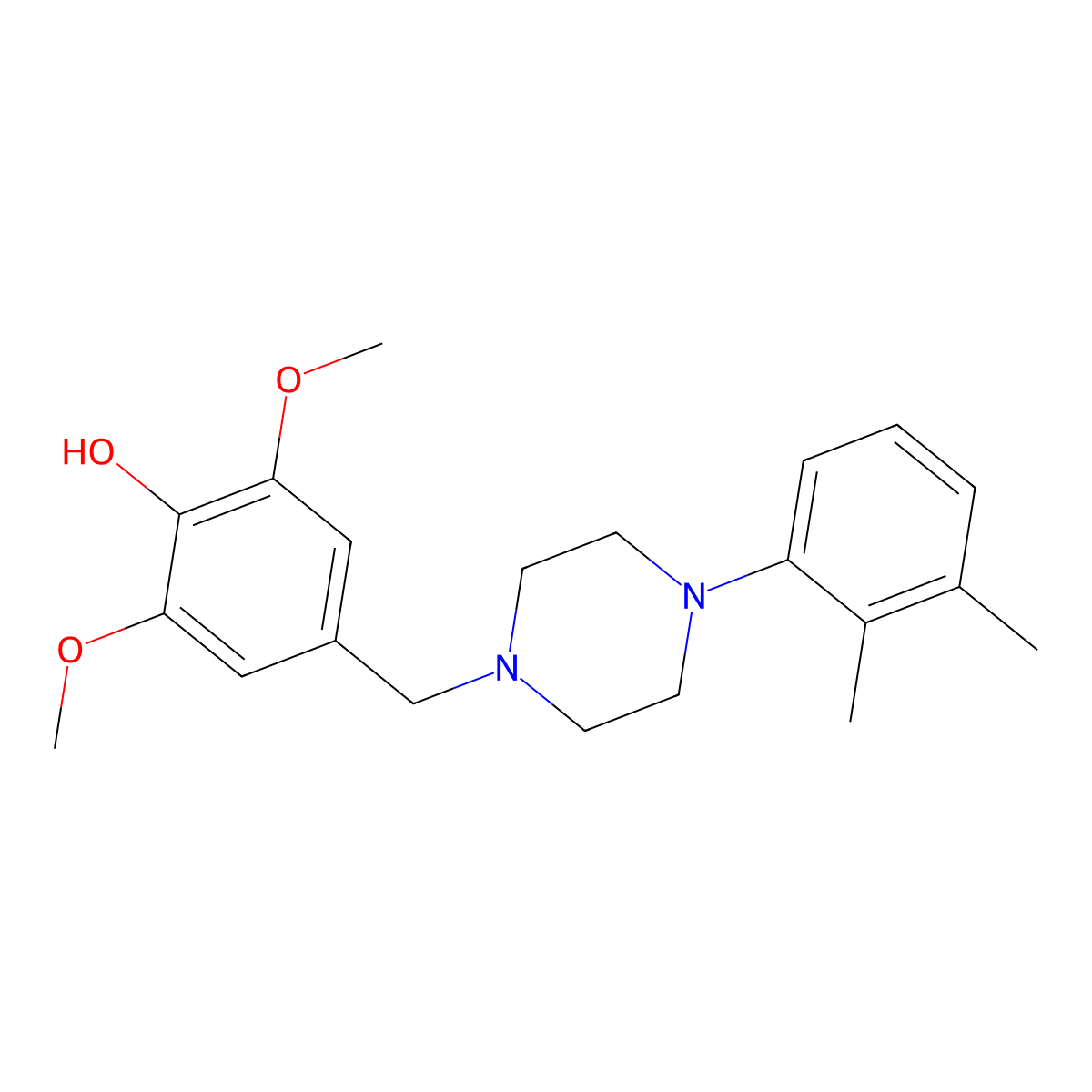 4-[[4-(2,3-Dimethylphenyl)-1-piperazinyl]methyl]-2,6-dimethoxyphenol molecular structure, CAS 414883-68-4