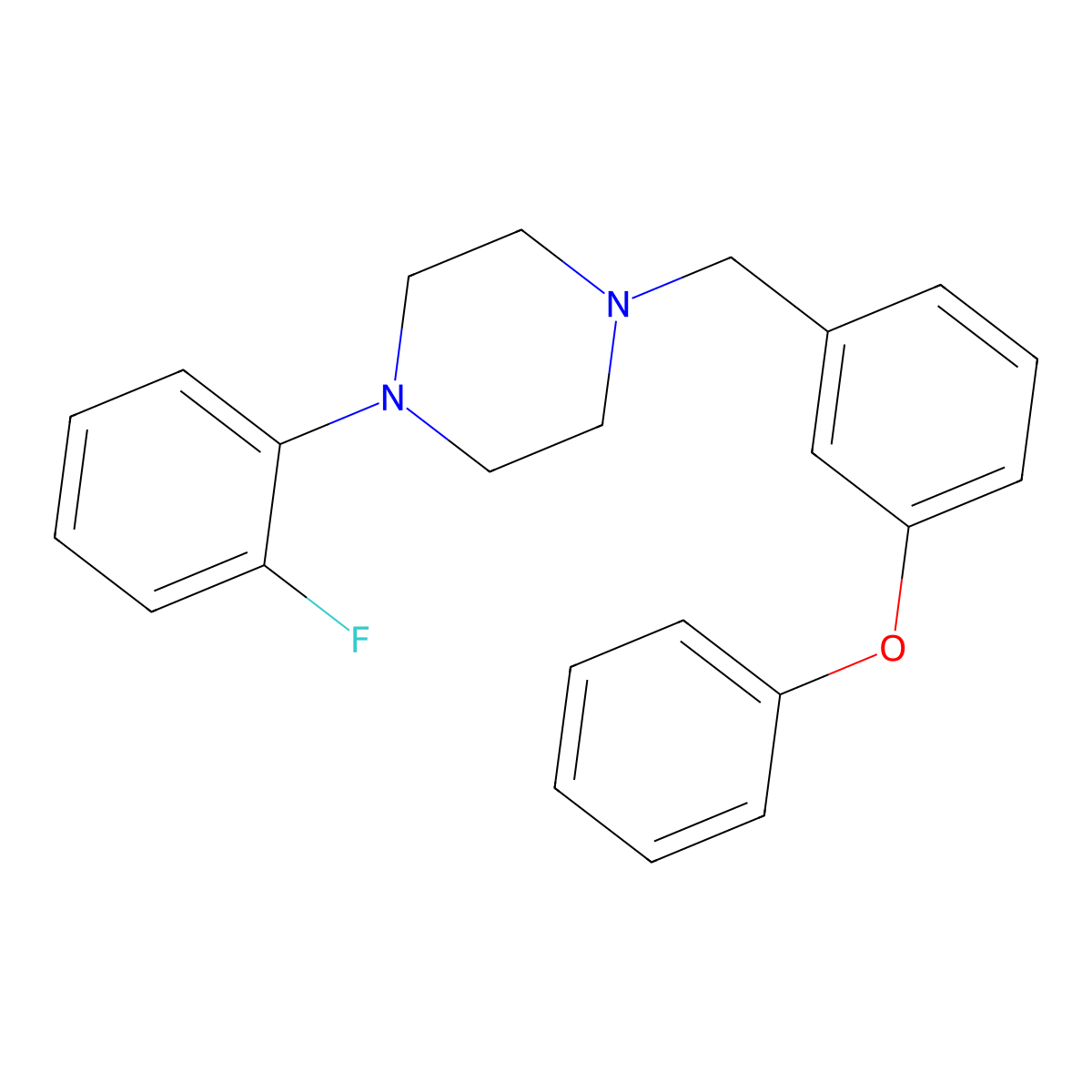 1-(2-Fluorophenyl)-4-[(3-phenoxyphenyl)methyl]piperazine molecular structure, CAS 414883-73-1