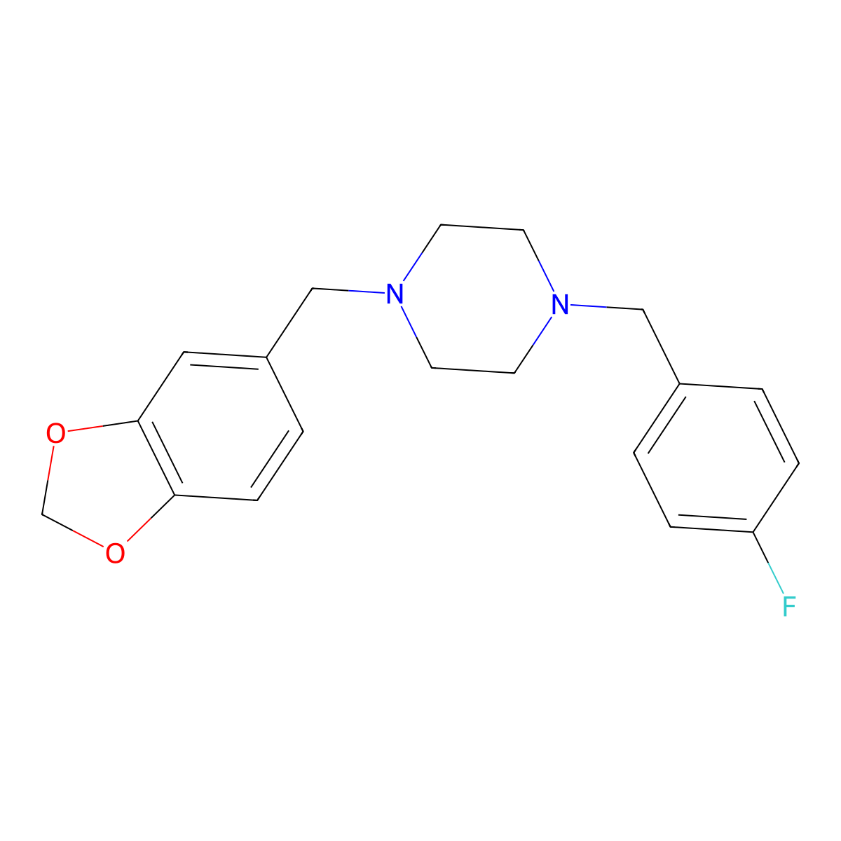 1-(1,3-Benzodioxol-5-ylmethyl)-4-(4-fluorobenzyl)piperazine molecular structure, CAS 414884-08-5