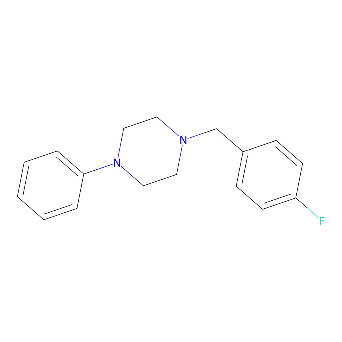1-(4-Fluorobenzyl)-4-phenylpiperazine molecular structure, CAS 414884-36-9