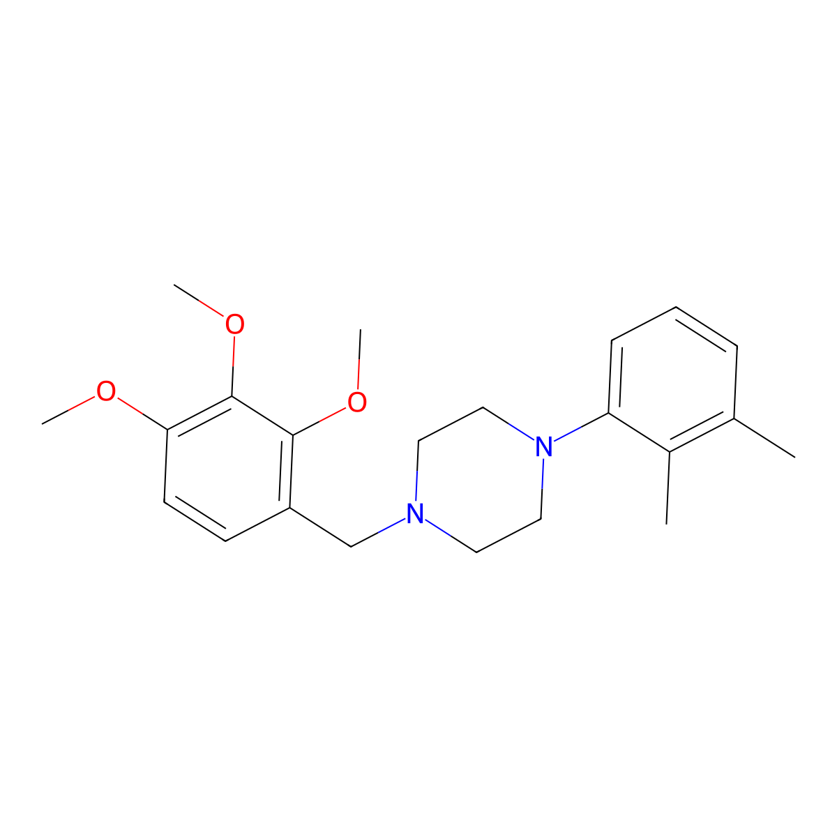 1-(2,3-Dimethylphenyl)-4-[(2,3,4-trimethoxyphenyl)methyl]piperazine molecular structure, CAS 414884-52-9