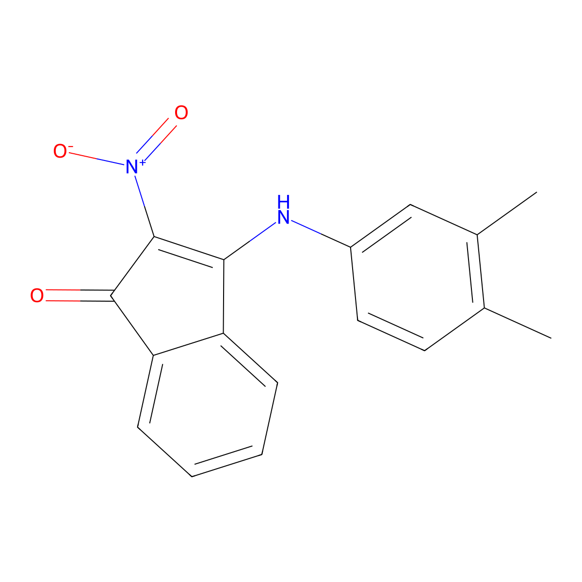 3-(3,4-Dimethylanilino)-2-nitroinden-1-one molecular structure, CAS 414884-57-4