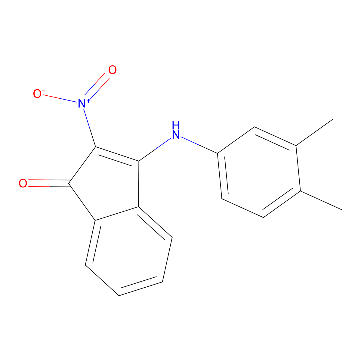 3-(3,4-Dimethylanilino)-2-nitroinden-1-one molecular structure, CAS 414884-57-4