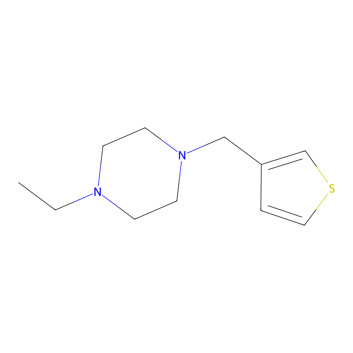 Piperazine, 1-ethyl-4-(3-thienylmethyl)-(9CI) molecular structure, CAS 414884-59-6