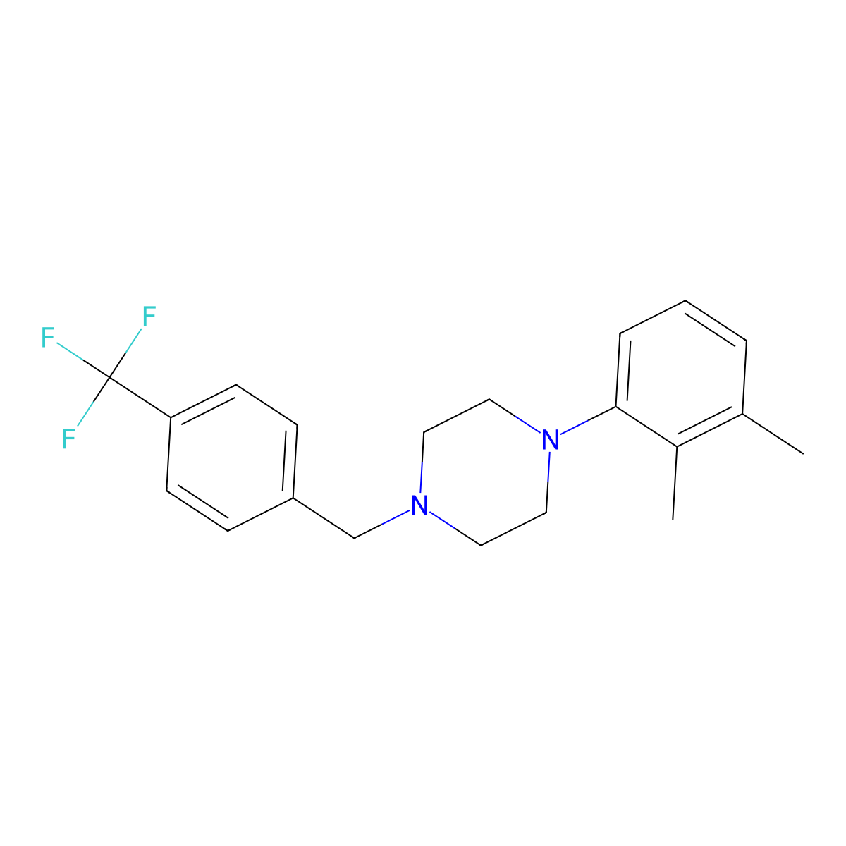 1-(2,3-Dimethylphenyl)-4-[4-(trifluoromethyl)benzyl]piperazine molecular structure, CAS 414885-53-3