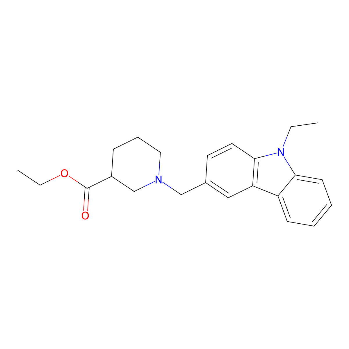 Ethyl 1-[(9-ethylcarbazol-3-yl)methyl]piperidine-3-carboxylate molecular structure, CAS 414885-81-7