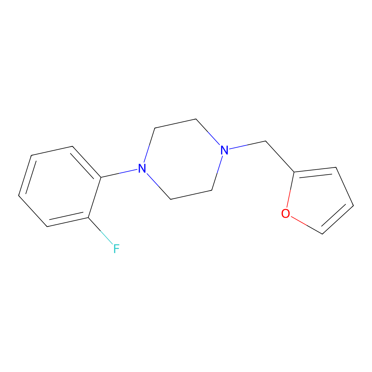 1-(2-Fluorophenyl)-4-(furan-2-ylmethyl)piperazine molecular structure, CAS 414885-92-0
