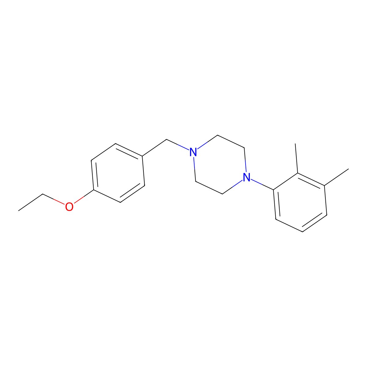 1-(2,3-Dimethylphenyl)-4-[(4-ethoxyphenyl)methyl]piperazine molecular structure, CAS 414885-98-6