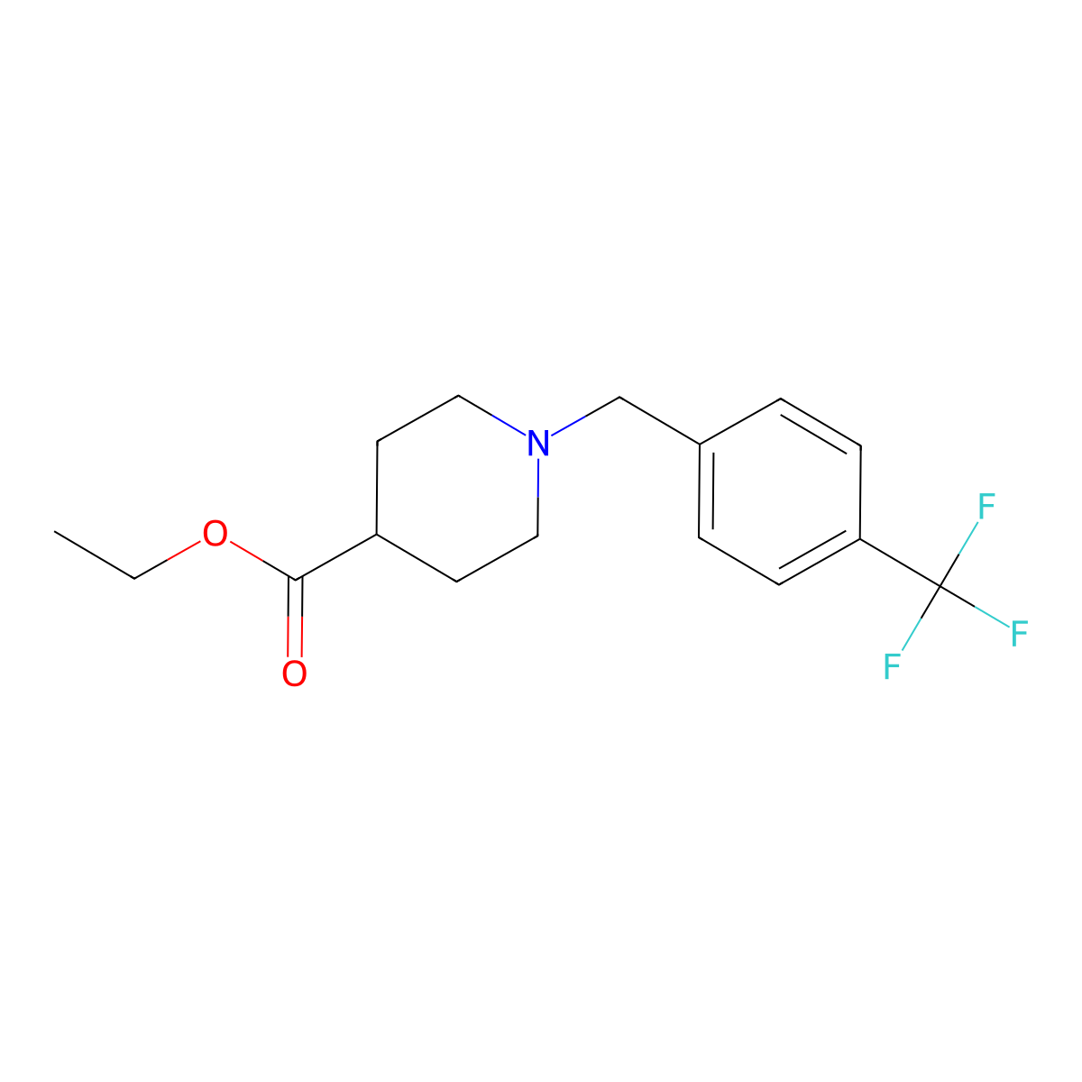 Ethyl 1-(4-Trifluoromethyl-benzyl)-piperidine-4-carboxylate molecular structure, CAS 414886-03-6