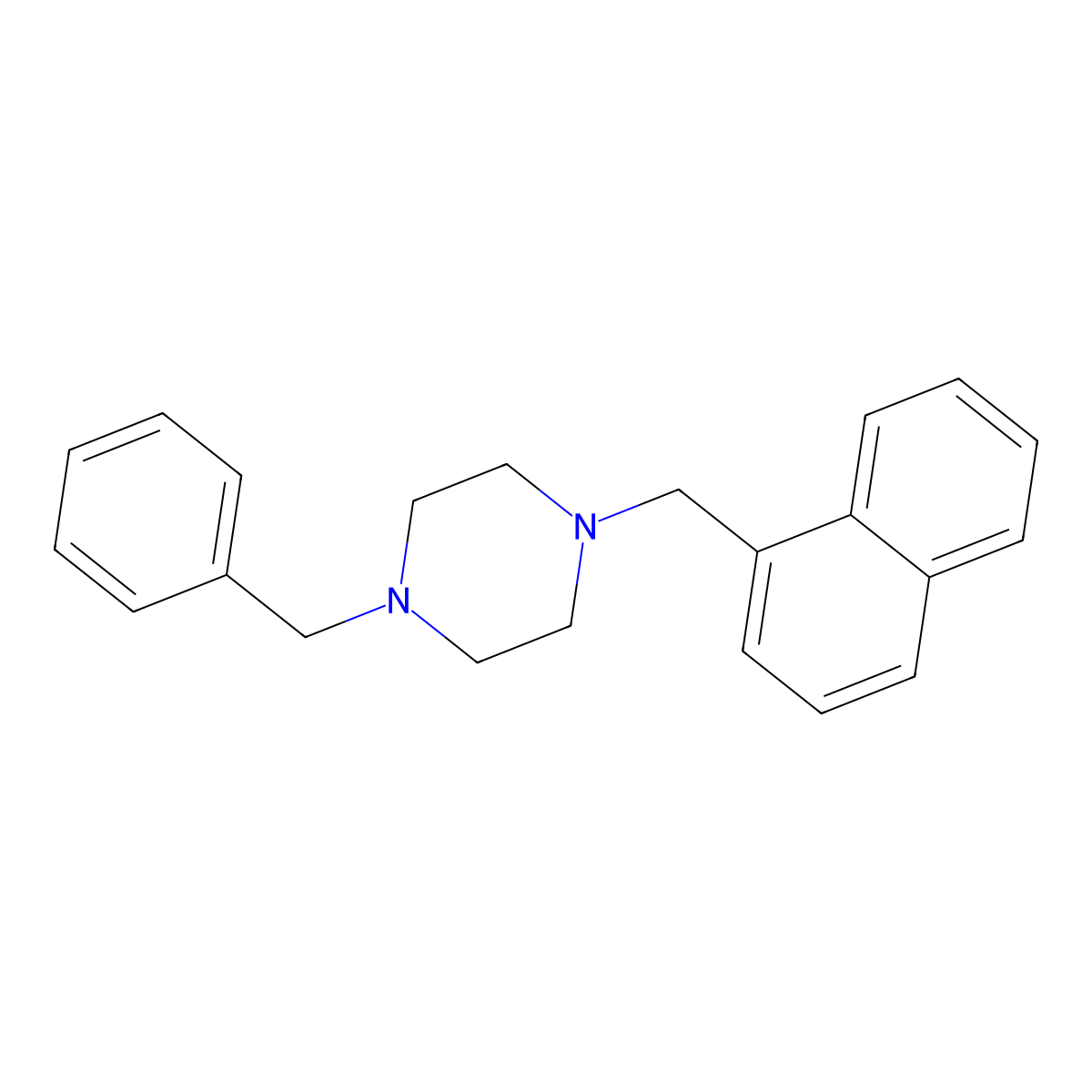 1-Benzyl-4-(naphthalen-1-ylmethyl)piperazine molecular structure, CAS 414886-36-5