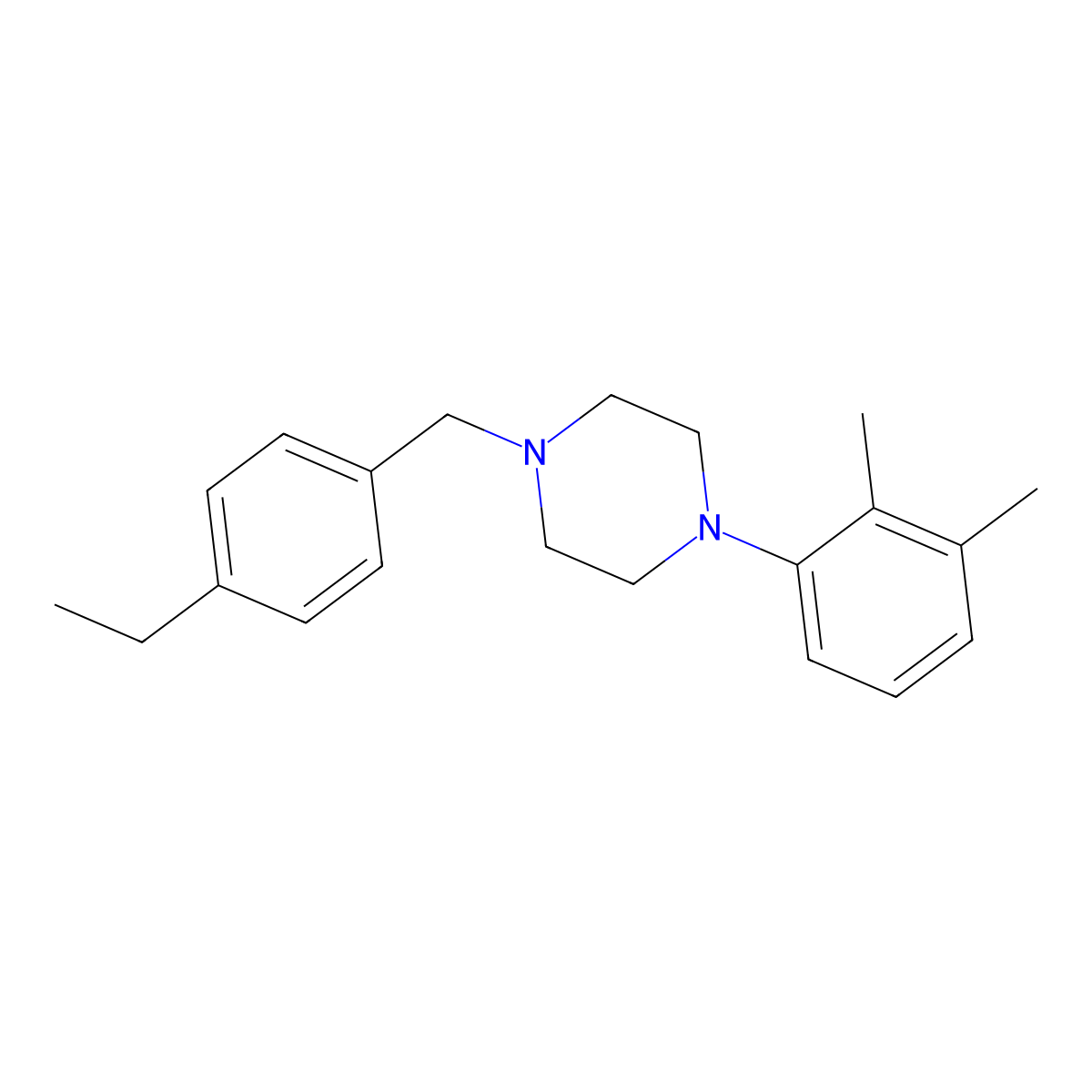 1-(2,3-Dimethylphenyl)-4-(4-ethylbenzyl)piperazine molecular structure, CAS 414886-44-5