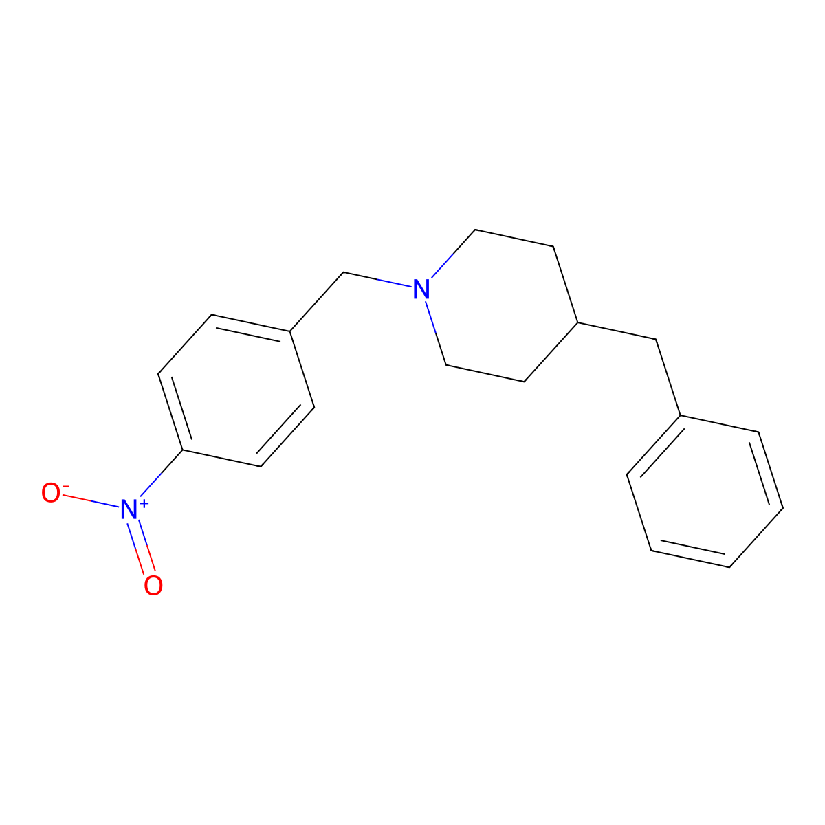 4-Benzyl-1-(4-nitrobenzyl)piperidine molecular structure, CAS 414886-52-5