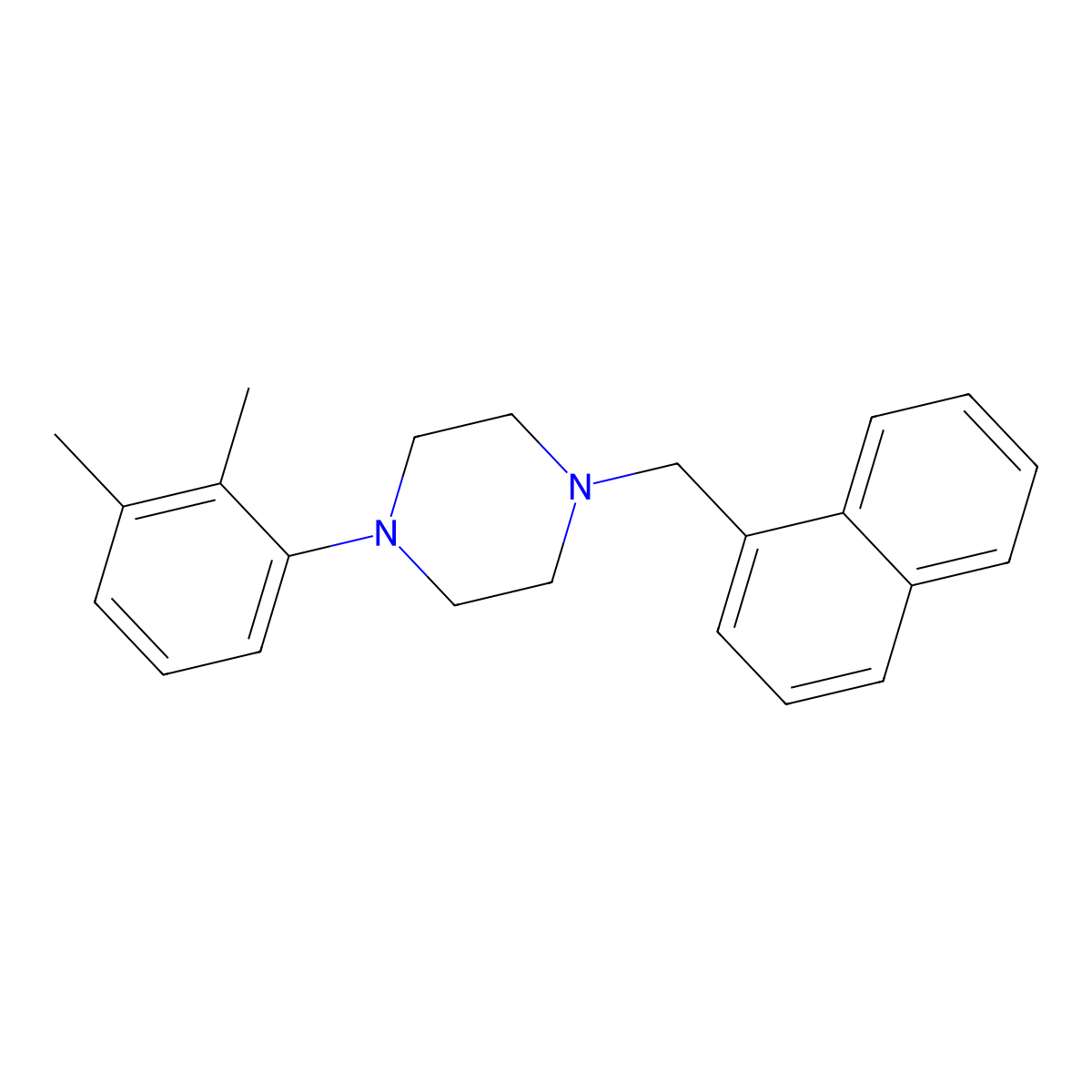 1-(2,3-Dimethylphenyl)-4-(naphthalen-1-ylmethyl)piperazine molecular structure, CAS 414886-61-6