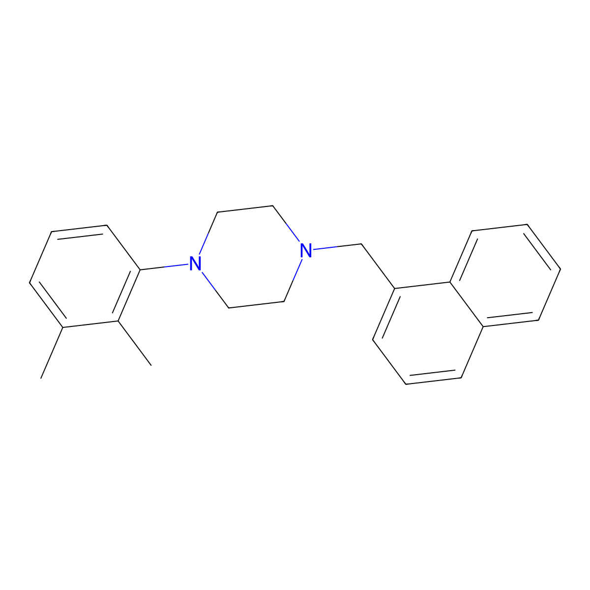 1-(2,3-Dimethylphenyl)-4-(naphthalen-1-ylmethyl)piperazine molecular structure, CAS 414886-61-6