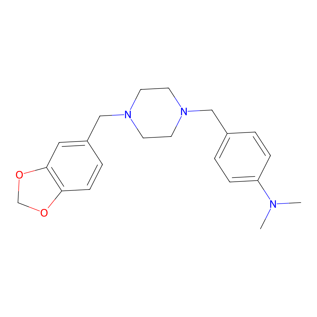 4-[[4-(1,3-benzodioxol-5-ylmethyl)piperazin-1-yl]methyl]-N,N-dimethylaniline molecular structure, CAS 414886-76-3
