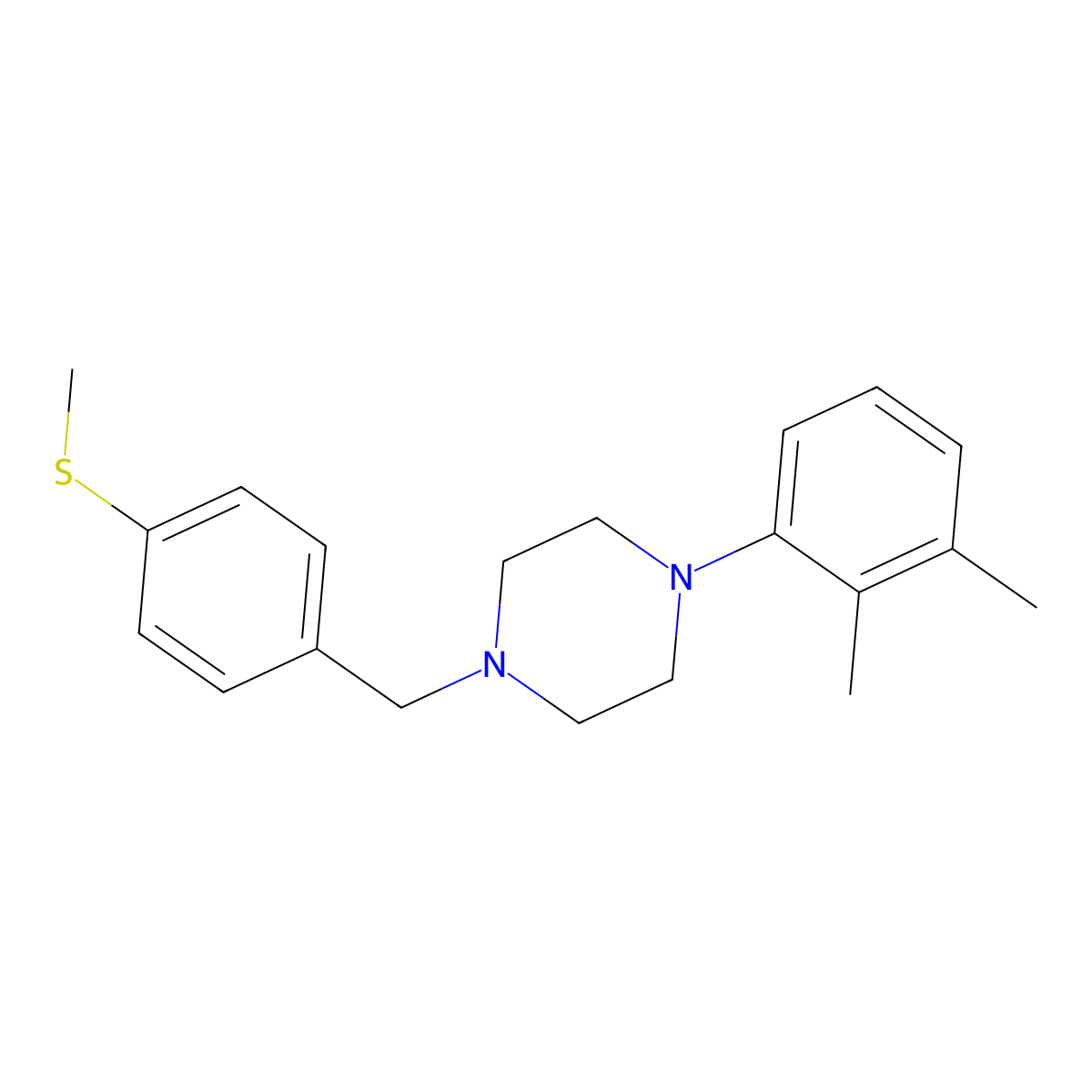 1-(2,3-Dimethylphenyl)-4-[4-(methylsulfanyl)benzyl]piperazine molecular structure, CAS 414886-78-5