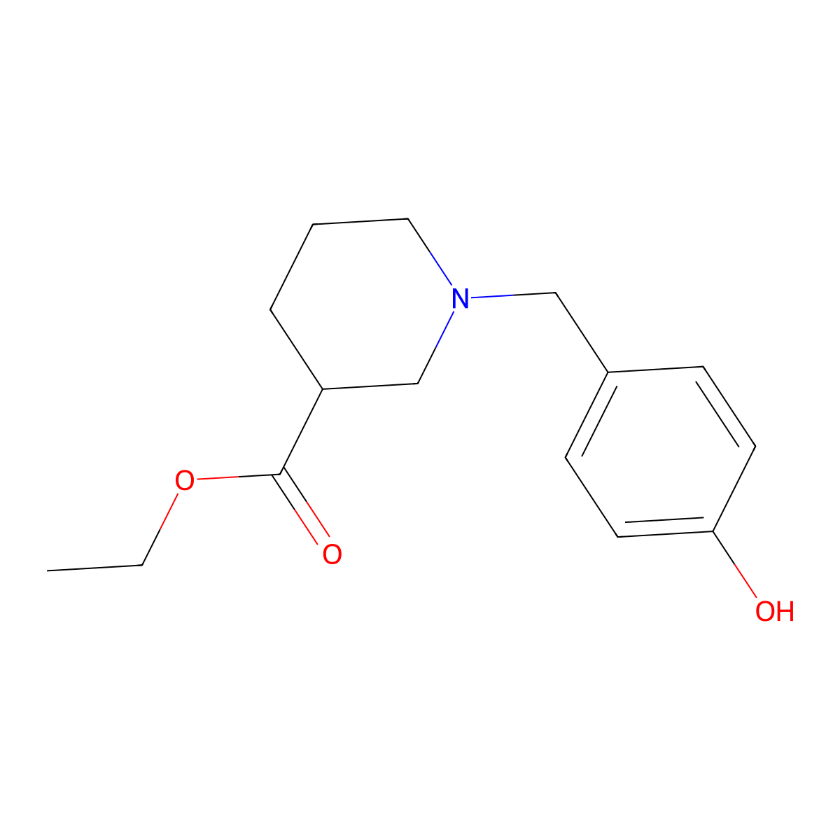 Ethyl1-[(4-hydroxyphenyl)methyl]piperidine-3-carboxylate molecular structure, CAS 414886-90-1