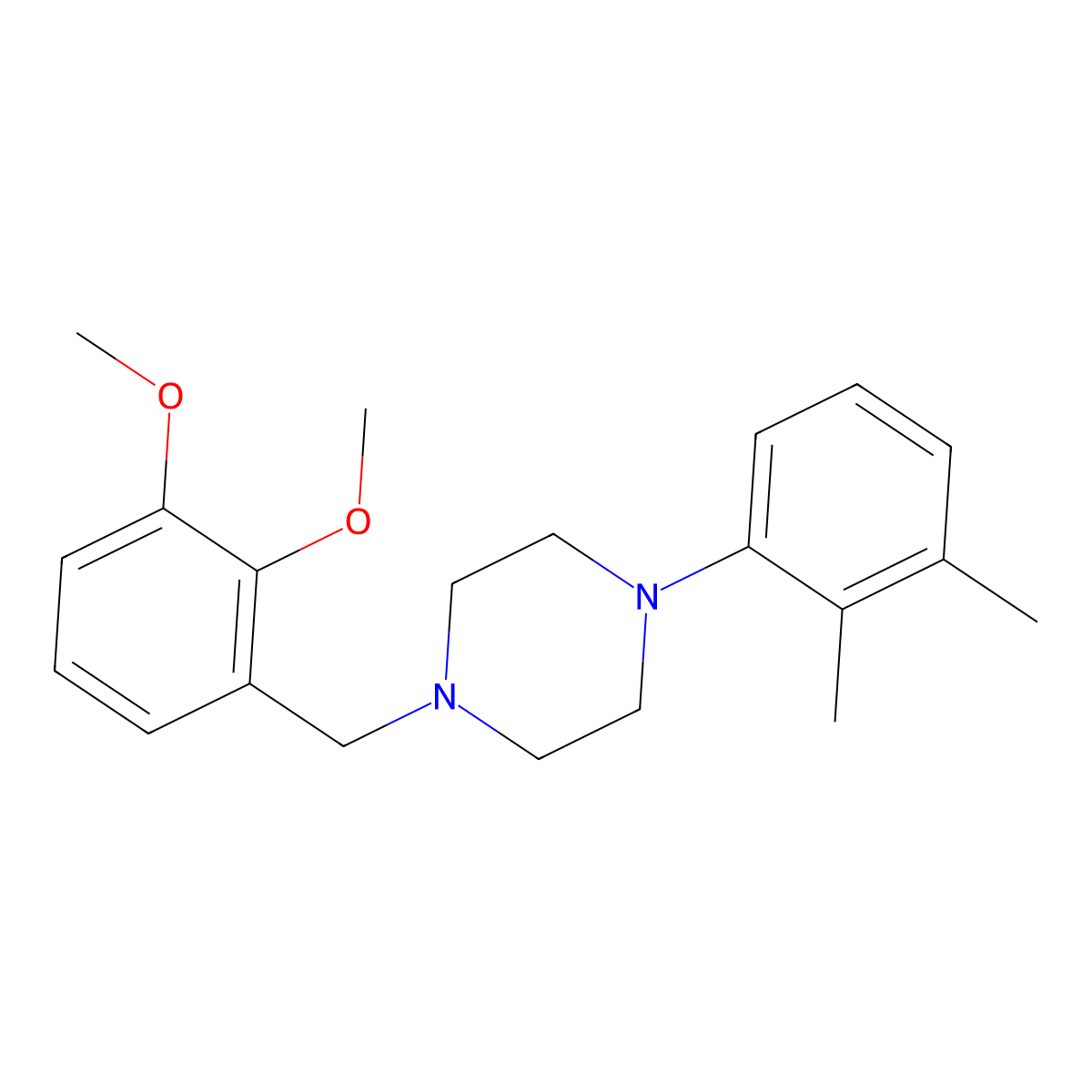 1-(2,3-Dimethoxybenzyl)-4-(2,3-dimethylphenyl)piperazine molecular structure, CAS 414887-37-9
