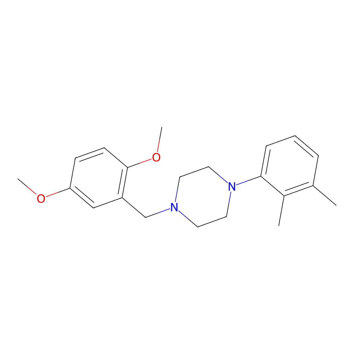 1-[(2,5-Dimethoxyphenyl)methyl]-4-(2,3-dimethylphenyl)piperazine molecular structure, CAS 414887-41-5