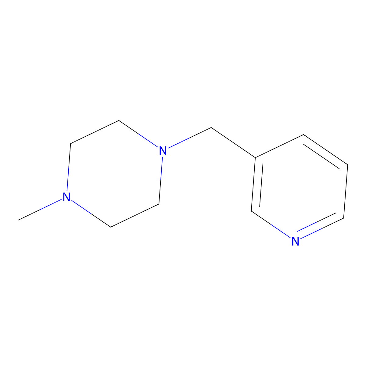 1-Methyl-4-(pyridin-3-ylmethyl)piperazine molecular structure, CAS 414887-76-6