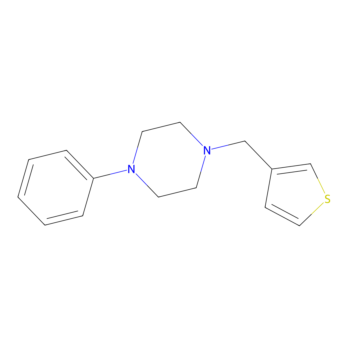 1-Phenyl-4-(3-thienylmethyl)piperazine molecular structure, CAS 414887-78-8