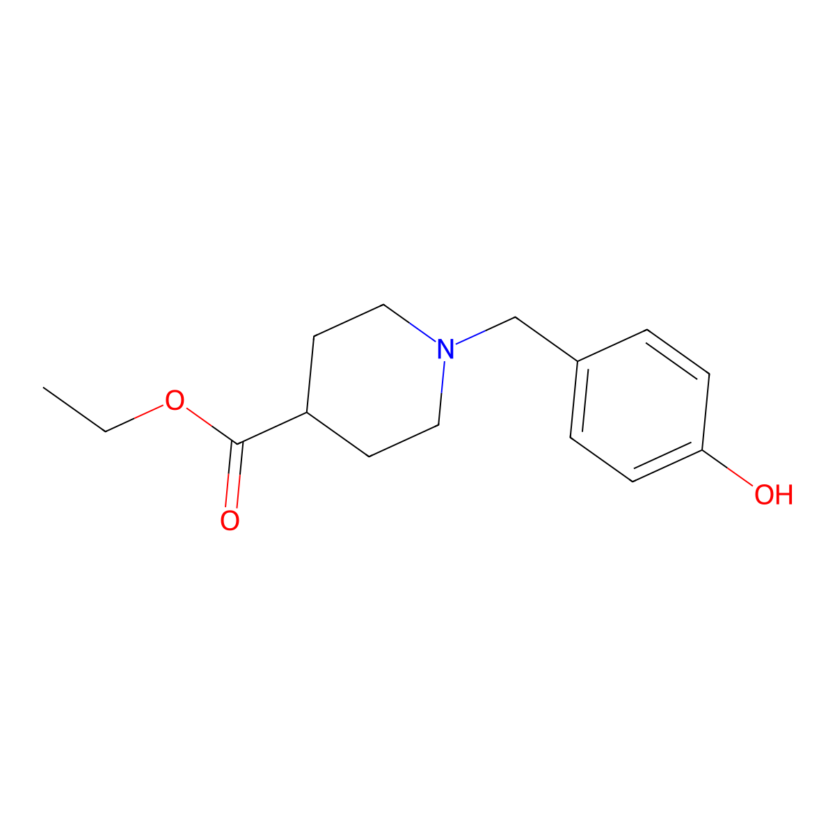 Ethyl 1-(4-hydroxybenzyl)-4-piperidinecarboxylate molecular structure, CAS 414887-80-2