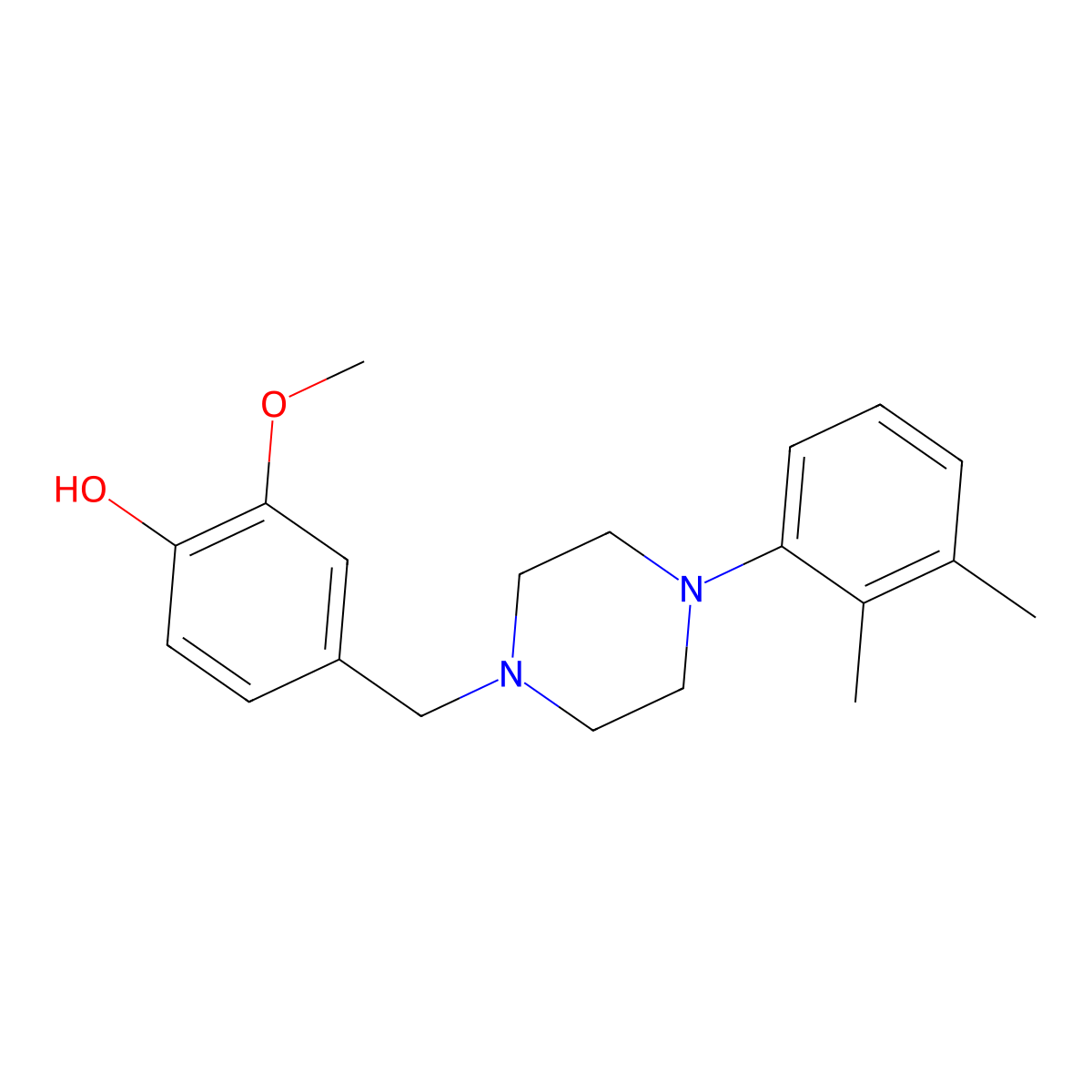 4-[[4-(2,3-Dimethylphenyl)piperazin-1-yl]methyl]-2-methoxyphenol molecular structure, CAS 414888-06-5