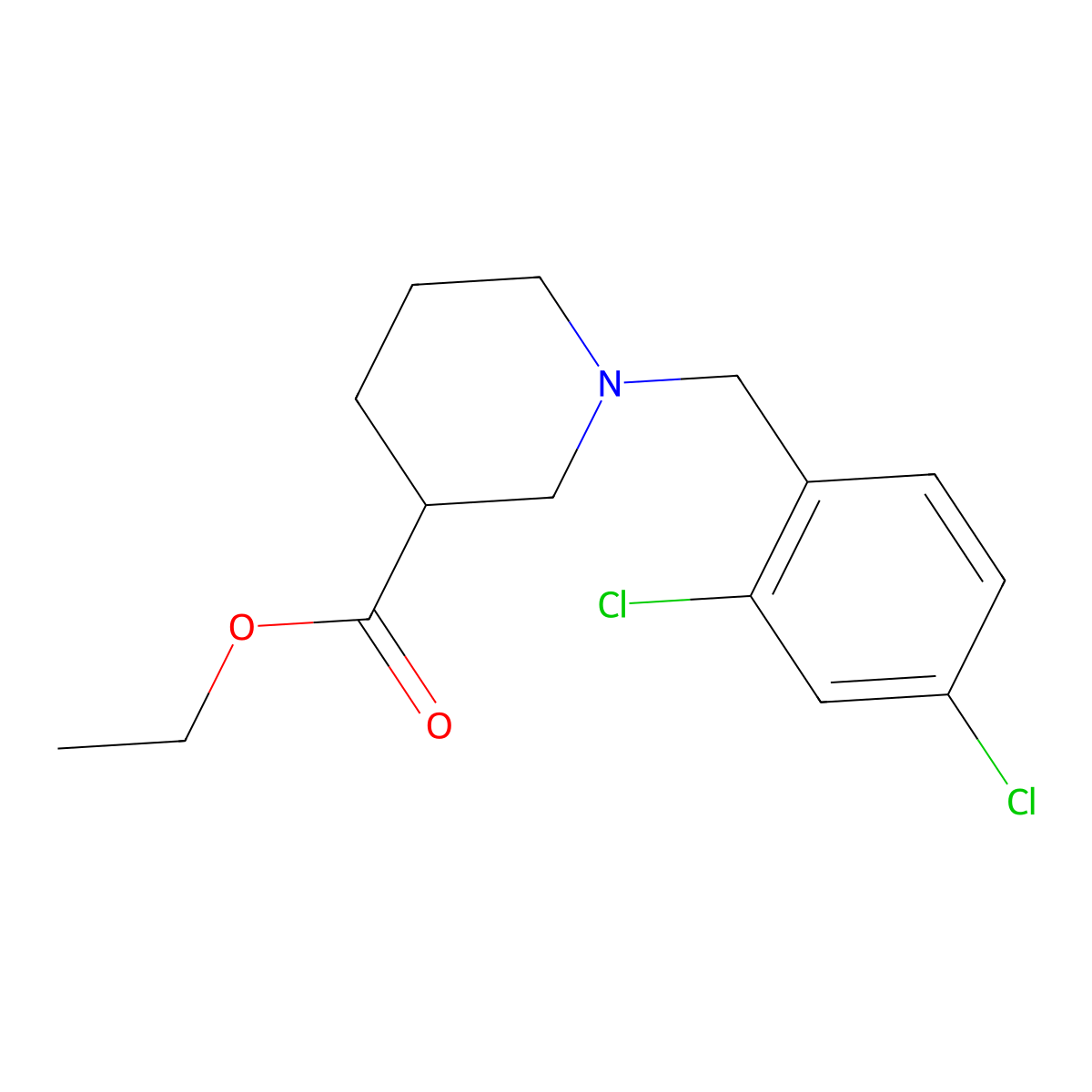 Ethyl 1-(2,4-dichlorobenzyl)piperidine-3-carboxylate molecular structure, CAS 414888-40-7