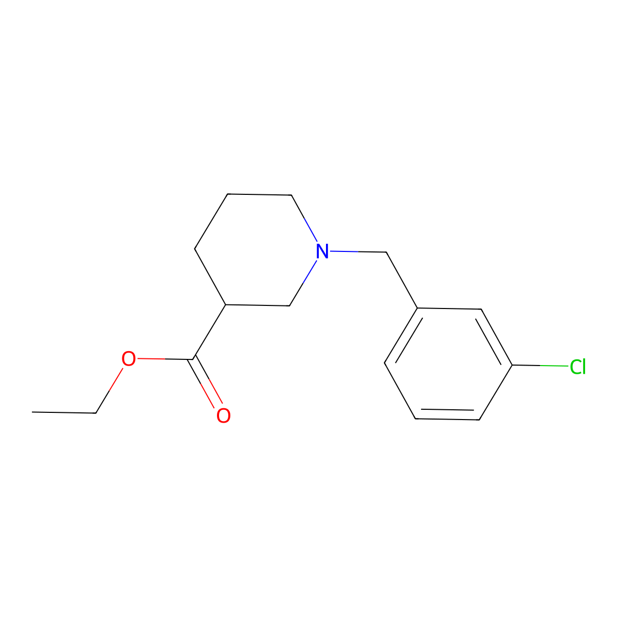 Ethyl 1-(3-chlorobenzyl)piperidine-3-carboxylate molecular structure, CAS 414889-03-5