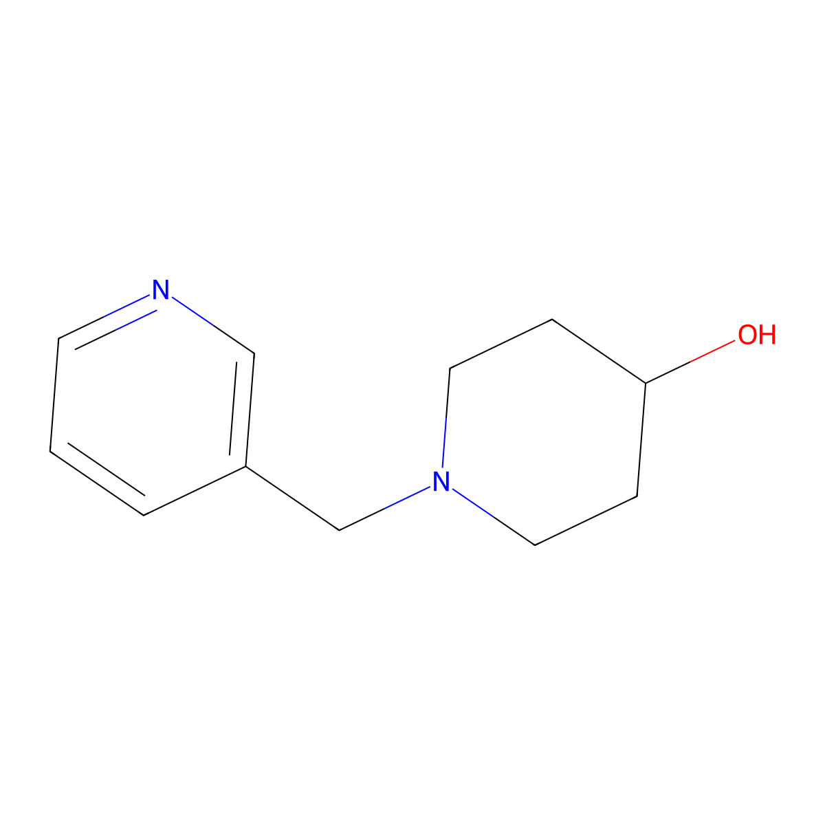 1-(3-Pyridinylmethyl)-4-piperidinol molecular structure, CAS 414889-63-7