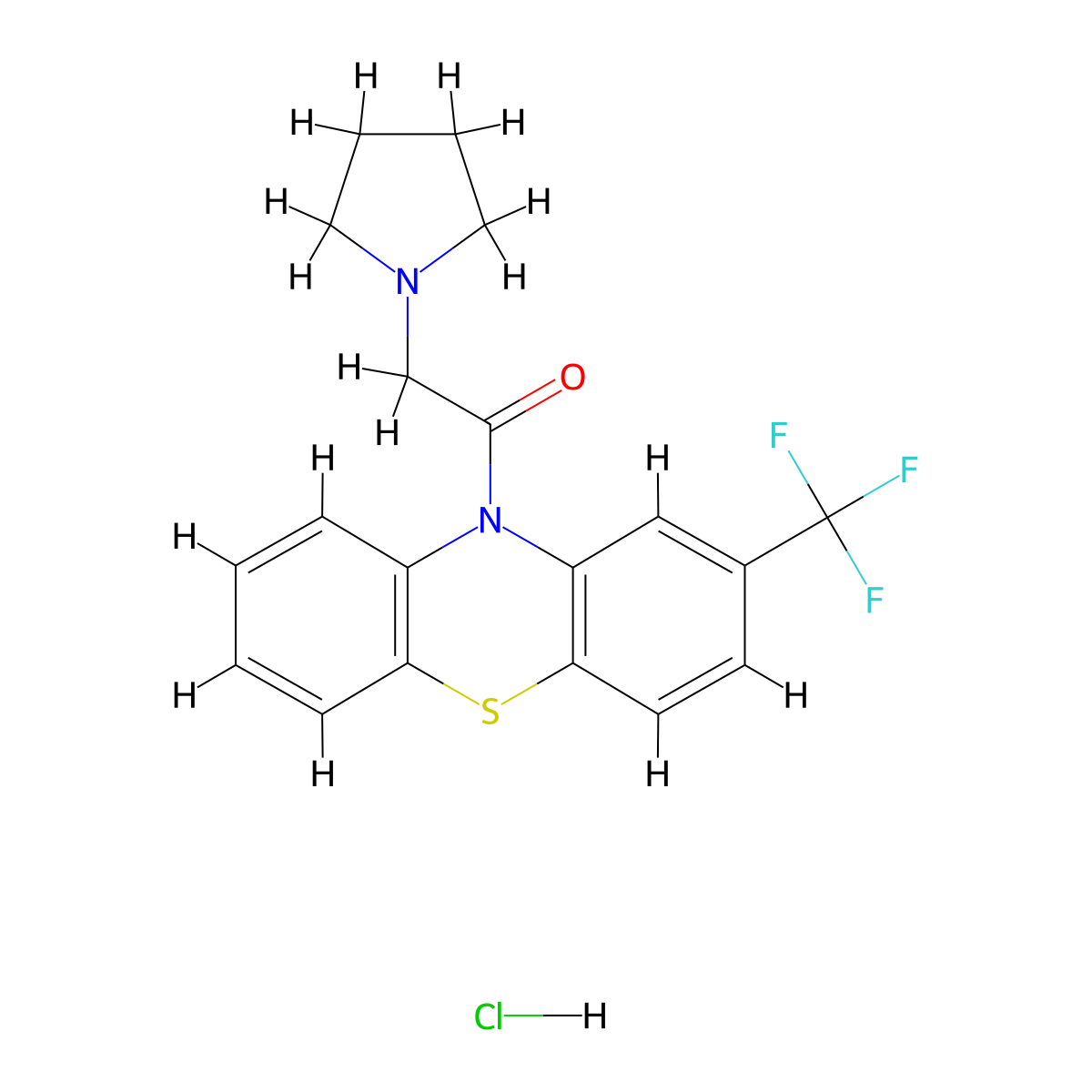 2-Pyrrolidin-1-yl-1-(2-trifluoromethyl-phenothiazin-10-yl)-ethanone molecular structure, CAS 414889-64-8