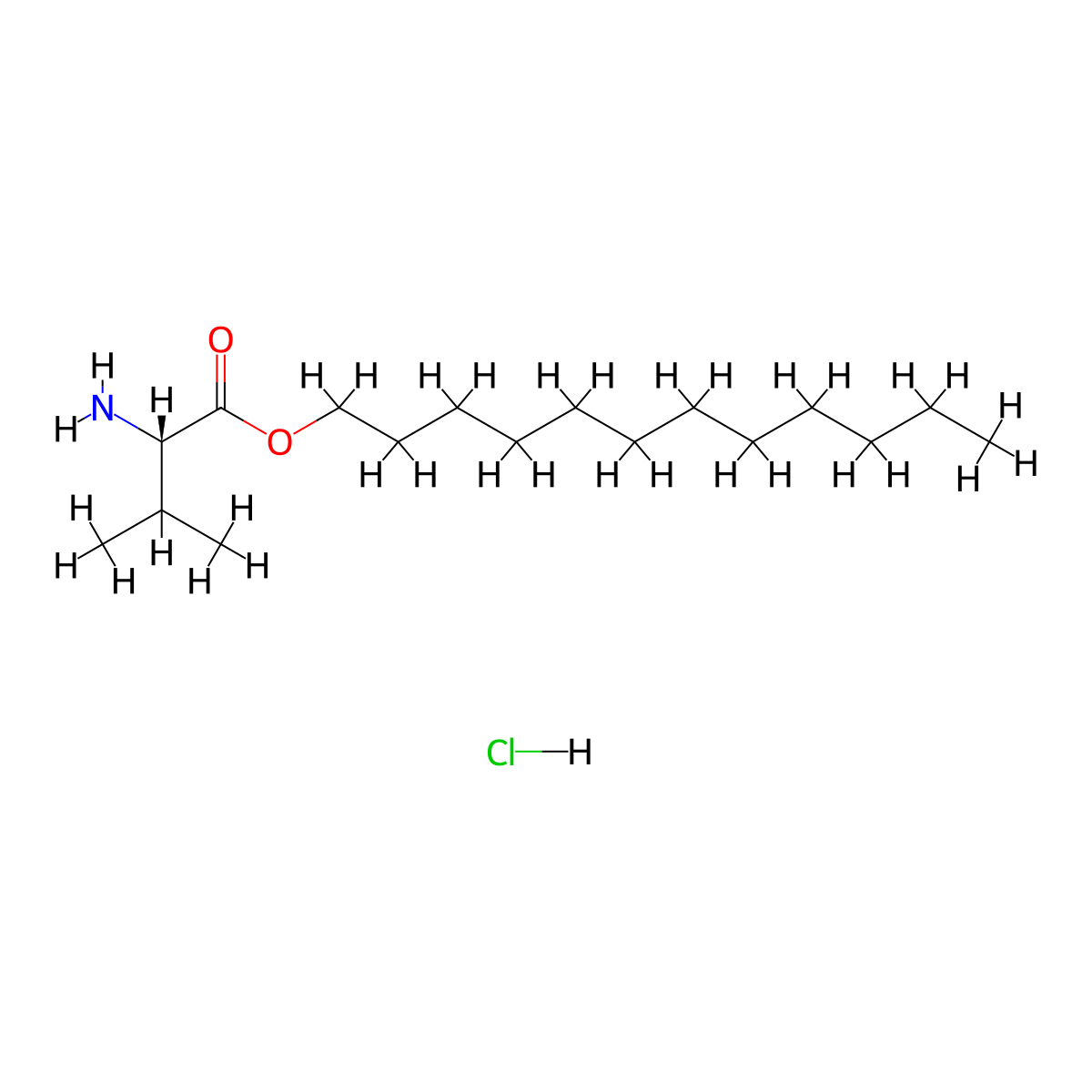 Dodecyl (2S)-2-amino-3-methylbutanoate hydrochloride molecular structure, CAS 41489-04-7
