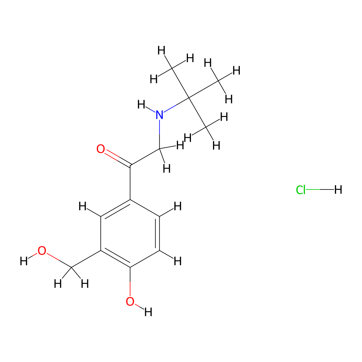 Salbutamon Hydrochloride molecular structure, CAS 41489-89-8