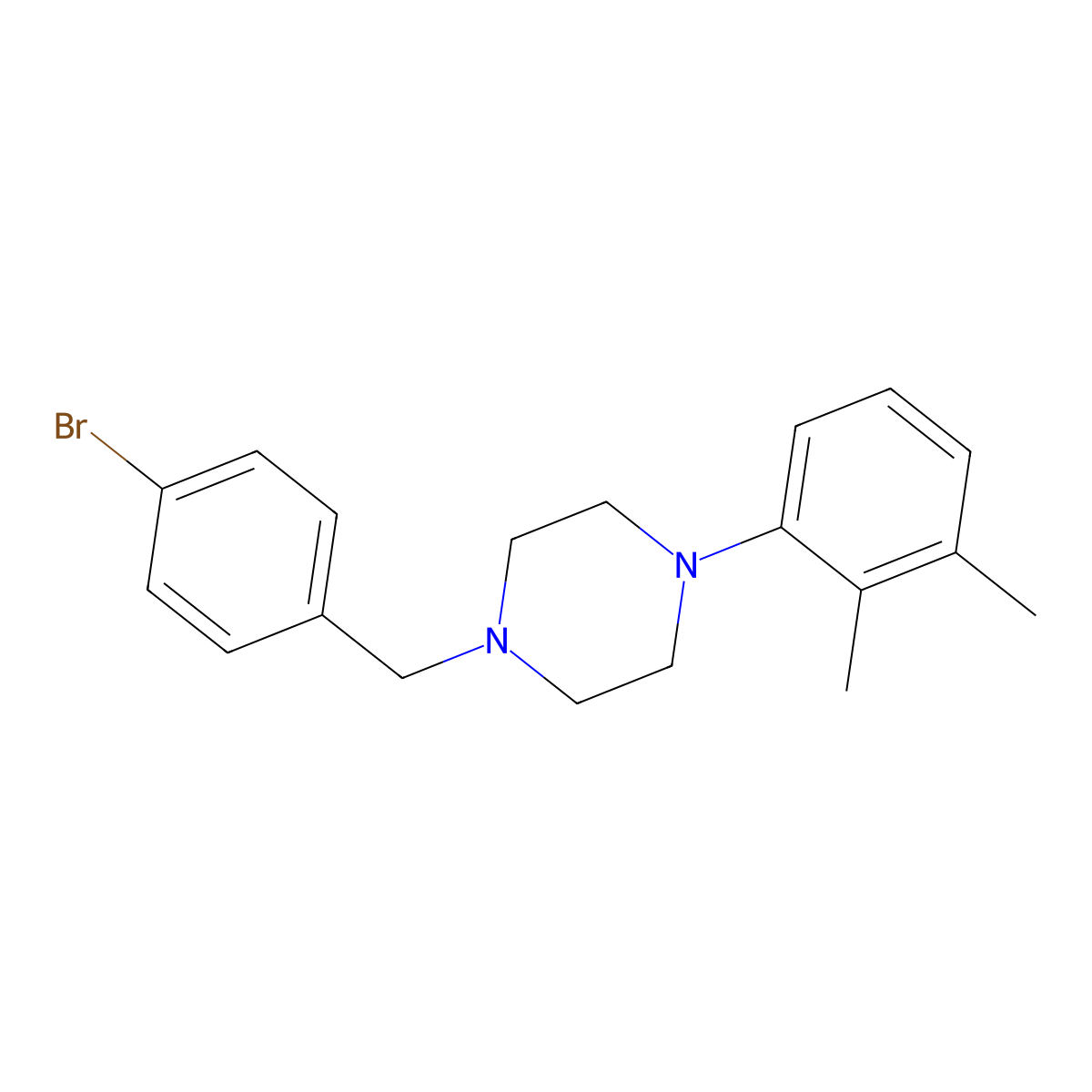 1-[(4-Bromophenyl)methyl]-4-(2,3-dimethylphenyl)piperazine molecular structure, CAS 414890-98-5