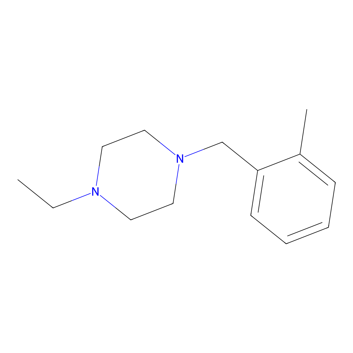 1-Ethyl-4-[(2-methylphenyl)methyl]piperazine molecular structure, CAS 414891-81-9