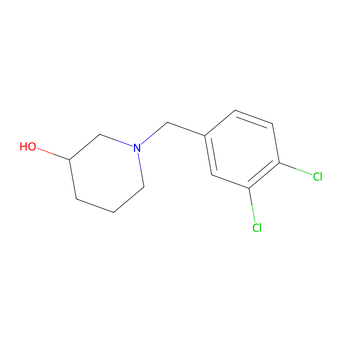 1-[(3,4-Dichlorophenyl)methyl]piperidin-3-ol molecular structure, CAS 414892-26-5