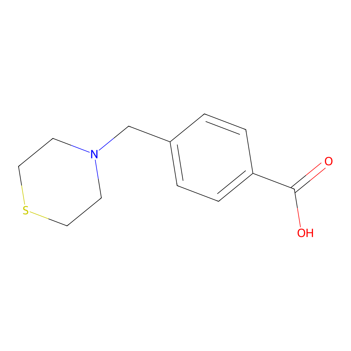 4-(Thiomorpholin-4-ylmethyl)benzoic acid molecular structure, CAS 414892-27-6