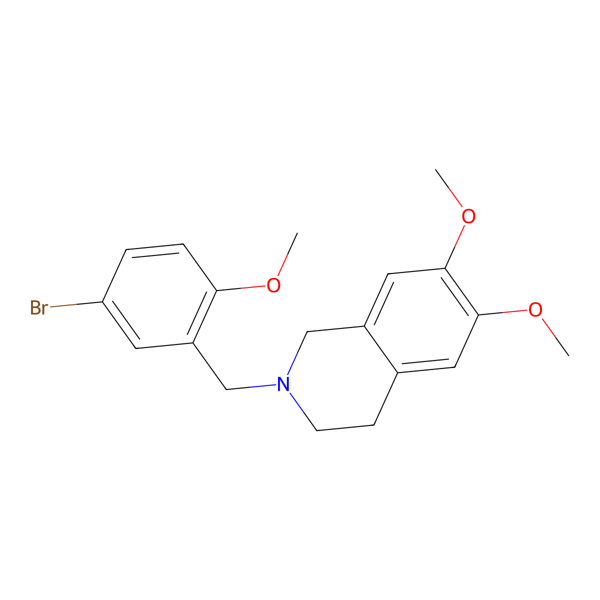 2-[(5-bromo-2-methoxyphenyl)methyl]-6,7-dimethoxy-3,4-dihydro-1H-isoquinoline molecular structure, CAS 414892-33-4